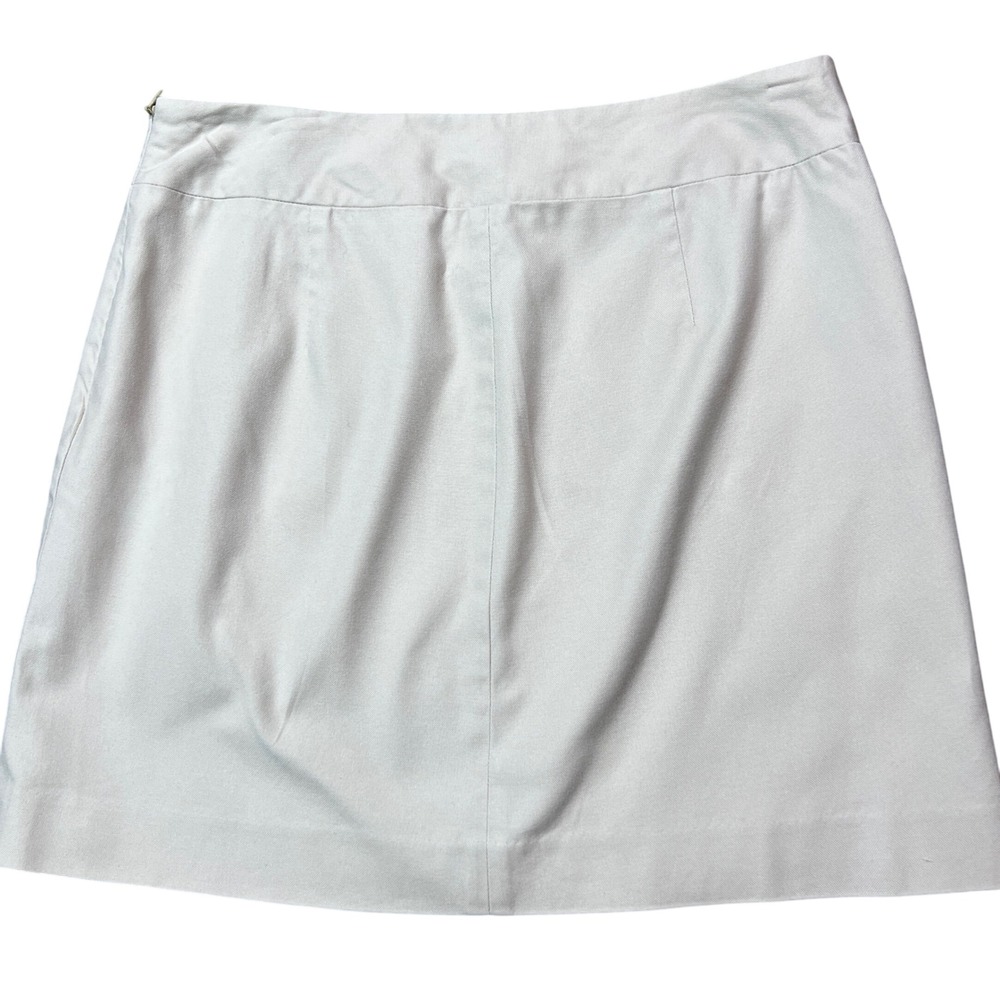 Banana Republic Beige Stretch A-Line Mini‎ Skirt Size 4 Side Zip - Picture 5 of 11